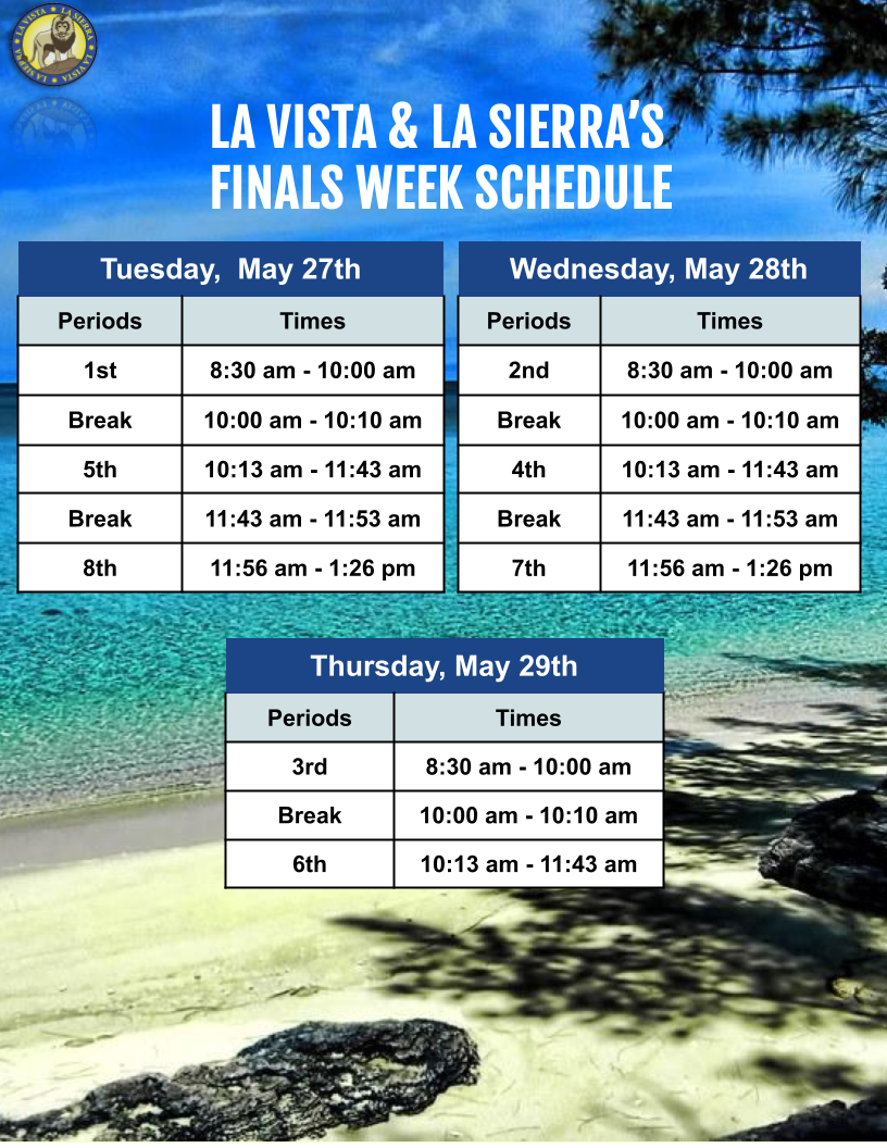 Finals schedule